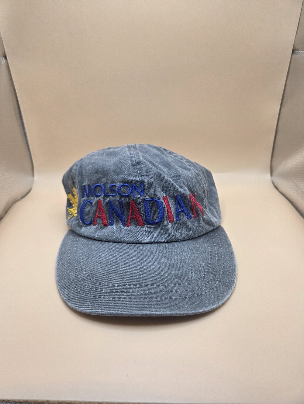 Vintage Molson Canadian Beer Acid Wash Strapback Hat